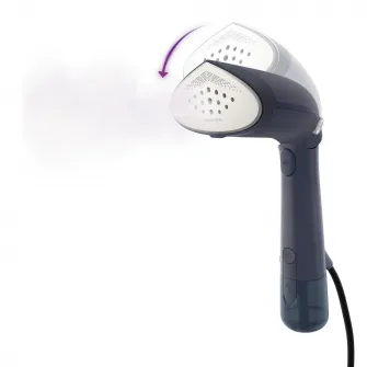 Aparat de calcat vertical portabil Philips STH7020/20 Seria 7000, 1500W, debit de abur 28 g/min, Rezervor de apa detasabil de 100 ml, Talpa OptimalTEMP, 30sec. incalzire, Cap reglabil, 2 nivele de abur, Greutate 870 g, Husa