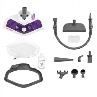 Aparat de curatat cu abur Polti Vaporetto SV 440, Double, 15 in 1, 1500W, 2.4Kg, Alb/Violet