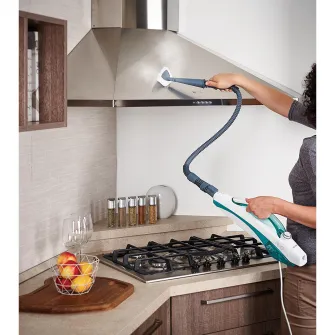 Aparat de Curatat cu Abur Polti Vaporetto SV 450 Double, 15 in 1, 1500 W, 2.4 Kg, Alb/Verde