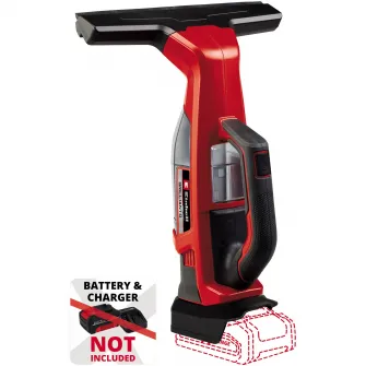 Aparat de curatat geamuri pe acumulator Einhell BRILLIANTO Power X-Change, 18 V, duza de aspirare 28 cm, rezervor apa murdara 100 ml, include sticla de pulverizare + laveta din microfibra, fara acumulator si incarcator in setul de livrare
