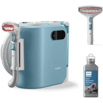 Aparat de curatat pete Philips XW3193/11 Stain Remover seria 3000, pentru eliminarea petelor si murdariei lichide de pe suprafete moi (ex: covoare, tapiterie, saltele etc.), afisaj de control inteligent, Auto Clean