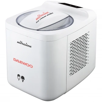 Aparat de facut inghetat Daewoo UltraLine, 135 W, capacitate 1 litru, touch control panel, timp preparare inghetata 90-120 minute, temperatura preparare - 5 grade Celsius, Alb