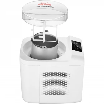 Aparat de facut inghetat Daewoo UltraLine, 135 W, capacitate 1 litru, touch control panel, timp preparare inghetata 90-120 minute, temperatura preparare - 5 grade Celsius, Alb