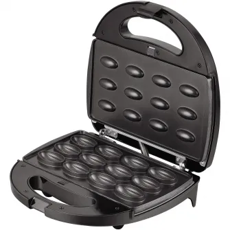 Aparat de facut nuci Heinner Dessert Supreme HNM-750BKS, 750W, capacitate 12 bucati, placi detasabile cu Г®nvelis neaderent, indicator luminos, manere termoizolate, Negru