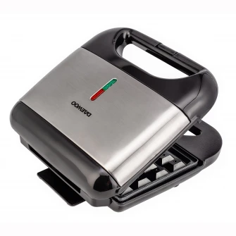 Aparat de facut vafe Daewoo DWM20X, 800 W, placi neaderente, termostat, clapeta de blocare, Inox