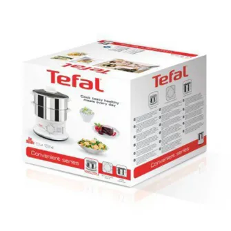 Aparat de gatit cu aburi Tefal VC145130, 6 l, Compatibil cu masina de spalat vase, Nivel de apa vizibil, Alb