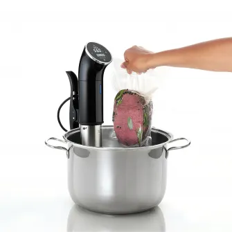 Aparat de gatit Sous Vide Laica SVC107, 1200W, display LED, Negru/Inox