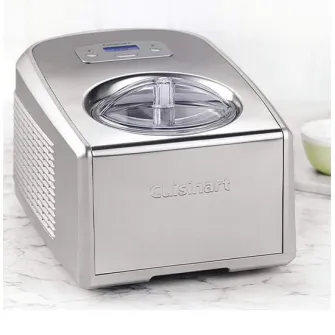 Aparat de inghetata cu compresor integrat Cuisinart ICE100E, putere 150 W, capacitate 1.5 L, gri