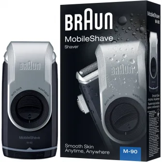 Электробритва Braun MobileShave M-90R Wet&Dry, черный/серый
