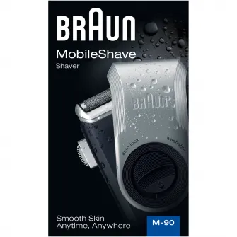 Электробритва Braun MobileShave M-90R Wet&Dry, черный/серый