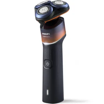 Aparat de ras PHILIPS Seria 5000 X5012/00, barbierit umed/uscat, tehnologie SkinProtect, capete flexibile 360, 50 de min, lame ComfortCut, Crom/Portocaliu