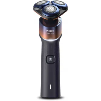 Aparat de ras PHILIPS Seria 5000 X5012/00, barbierit umed/uscat, tehnologie SkinProtect, capete flexibile 360, 50 de min, lame ComfortCut, Crom/Portocaliu