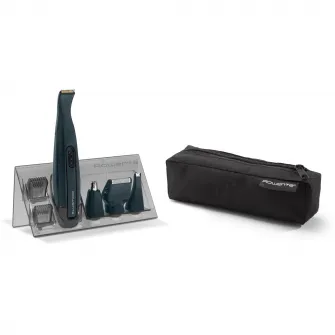 Aparat de tuns barba ROWENTA Nomad TN3651F0, lame invelis titan, rezistent la apa, accesoriu pentru ras, baza de depozitare, albastru