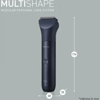 Aparat de tuns cu lame profesionale Panasonic MultiShape ER-CKL3-A301, 4 piepteni cu 15 setari de lungime, autonomie 70 min, quick charge 1H, acumulator Li-Ion, lavabil, husa transport, negru