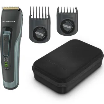 Aparat de tuns parul si barba Rowenta Advancer TN5224E0, 2 piepteni reglabili, pana la 29 de lungimi, 0.5 - 30 mm, setare precizie 1 mm, autonomie 120 minute, indicator baterie LED, husa inclusa, negru
