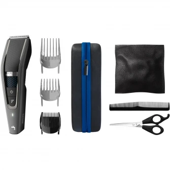 Aparat de tuns Philips HC7650/15, 0.5-28 mm, 28 trepte, Litiu-Ion, Lavabil, Negru/Albastru