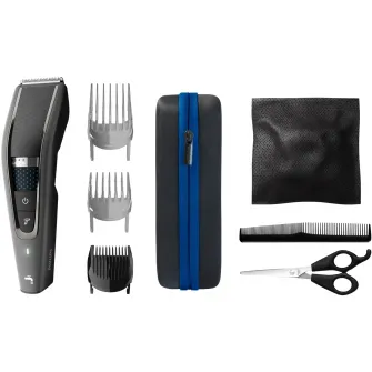 Aparat de tuns Philips HC7650/15, 0.5-28 mm, 28 trepte, Litiu-Ion, Lavabil, Negru/Albastru