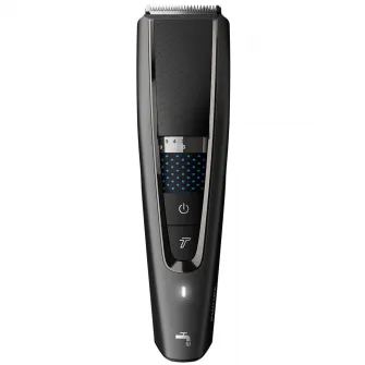 Aparat de tuns Philips HC7650/15, 0.5-28 mm, 28 trepte, Litiu-Ion, Lavabil, Negru/Albastru