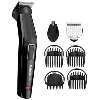 Aparat de tuns si ras BaByliss MT725E 6in1 Multi Trimmer, 6 accesorii, 2 capete, Negru