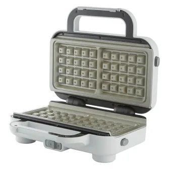 Aparat de vafe Breville VST072X-01, 850W, Placi antiaderente Duraceramic, Inox/Alb