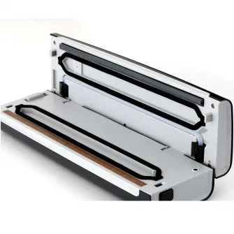 Aparat de vidat si sigilat Heinner Food Power 130 HAV-130BKSS, vidare si sigilare, vidare uscata/ umeda, rola pungi inclusa 20x200 cm, mini-cutter incorporat, compatibil cu pungi latime 30 cm, capacitate vidare 6 l/ min, 0.58 bar, 130W, argintiu