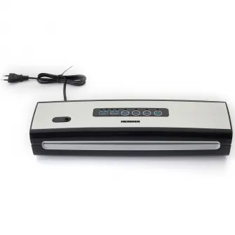 Aparat de vidat si sigilat Heinner Food Power 130 HAV-130BKSS, vidare si sigilare, vidare uscata/ umeda, rola pungi inclusa 20x200 cm, mini-cutter incorporat, compatibil cu pungi latime 30 cm, capacitate vidare 6 l/ min, 0.58 bar, 130W, argintiu