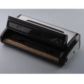 Aparat de vidat si sigilat Heinner HAV-165BKSS, vidare uscata/ umeda, pompa si sigilare dubla, sistem racire banda sigilare, furtun pentru caserole, cutter incorporat, compatibil cu pungi latime 32 cm, capacitate vidare 16 l/ min, 0.85 bar, 165W, inox