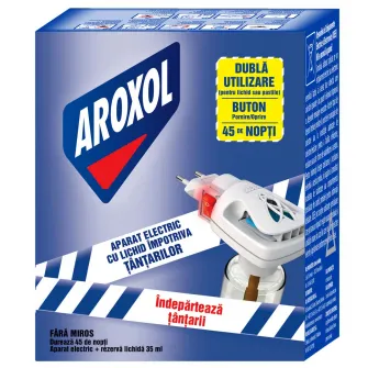 Aparat electric cu rezerva lichida impotriva tantarilor Aroxol, 45 nopti