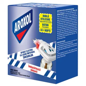Aparat electric cu rezerva lichida impotriva tantarilor Aroxol, 45 nopti