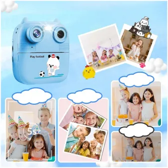 Aparat foto 2 in 1, cu functie printare, albastru