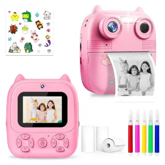 Aparat foto 2 in 1, cu functie printare, roz