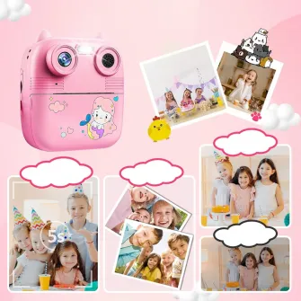 Aparat foto 2 in 1, cu functie printare, roz