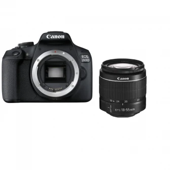 Цифровая зеркальная камера Canon EOS 2000D, 24,1 МП, черный + объектив EF-S 18-55 мм DC III
