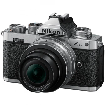 Aparat foto Mirrorles Nikon Z FC, 20.9 MP, 4K, Obiectiv 16-50mm VR, Argintiu