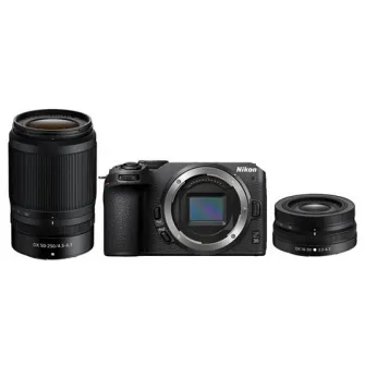 Aparat foto Mirrorless Nikon Z30, 20.9 MP, 4K, Wi-Fi + Obiectiv 16-50mm + Obiectiv 50-250mm, Negru