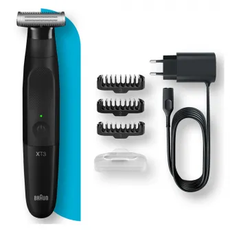 Гибридная бритва и триммер для бороды Braun Series X XT3100 Wet&Dry, гребни 3, черный