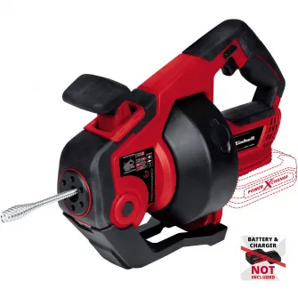 Aparat pentru desfundat tevi pe acumulator Einhell Power X-Change TE-DA 18/760 Li Solo, 18 V, 7.6 m lungime cablu, 560 RPM, 7 mm diametru cablu, fara acumulator/incarcator