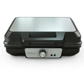 Aparat pentru preparat vafe Tesla WM200BX, 1000W, placi antiaderente, 140°/220°, negru/ inox