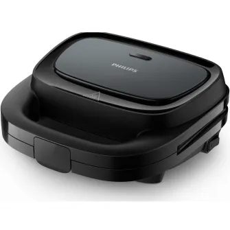 Aparat pentru sandvich-uri si gofre Philips HD2332/90 Seria 3000, 750W, plite neaderente,comutator pornit/oprit, lumini indicatoare, sistem de blocare rapida