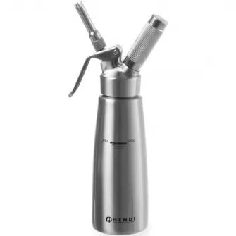 Aparat / sifon frisca, 0,5 litri, corp inox, Hendi Profi Line, include 3 duze si perie curatare, 85x(H)235 mm