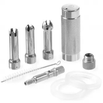 Aparat / sifon frisca, 0,5 litri, corp inox, Hendi Profi Line, include 3 duze si perie curatare, 85x(H)235 mm