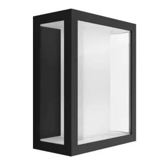 Aplica exterior LED RGBW integrat Philips Impress HUE, control inteligent cu Hue Bridge, 2x8W, 1200 lm, lumina alba/color, IP44, metal/sticla, Negru