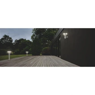 Aplica LED cu panou solar Ledvance Endura Style, cu senzor miscare/lumina, 6W, 400 lm, temperatura lumina 3000K, 3 moduri functionare, IP44, montaj aplicat, Otel, Argintiu