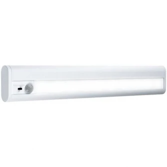 Aplica LED cu senzor de miscare PIR Ledvance Linear, 3W, 174 lm, A+, lumina neutra (4000K), IP20, alimentare cu baterii 4x 1.5 V LR6 (AA) incluse, montaj aplicat, 300 mm
