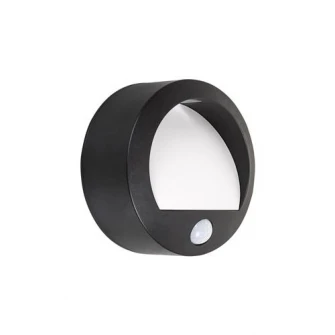 Aplica LED exterior Rabalux Amarillo, cu senzor miscare, 1.5W, 50 lm, IP44, 3xAAA, Negru