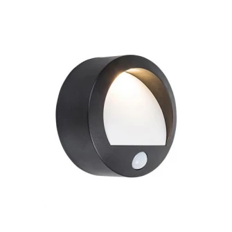 Aplica LED exterior Rabalux Amarillo, cu senzor miscare, 1.5W, 50 lm, IP44, 3xAAA, Negru