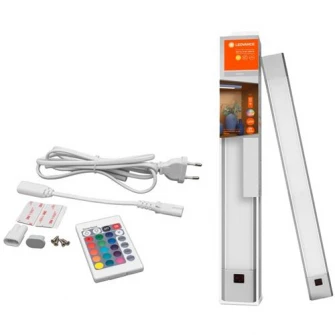 Aplica LED RGBW Ledvance Linear, cu telecomanda, 6W, 350 lm, A+, lumina alba calda/colorata, IP20, montaj aplicat, 500 mm, Aluminiu, Gri