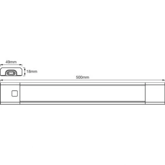 Aplica LED RGBW Ledvance Linear, cu telecomanda, 6W, 350 lm, A+, lumina alba calda/colorata, IP20, montaj aplicat, 500 mm, Aluminiu, Gri