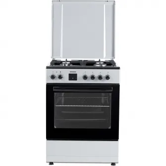 Aragar mixt Heinner HFSC-S66FDC-BIX, digital, 4 arzatoare, cuptor electric, aprindere electrica plita, timer, grill, ventilatie, 60x60, inox