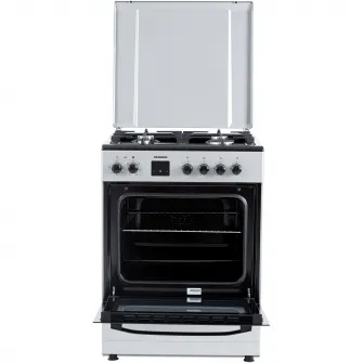 Aragar mixt Heinner HFSC-S66FDC-BIX, digital, 4 arzatoare, cuptor electric, aprindere electrica plita, timer, grill, ventilatie, 60x60, inox
